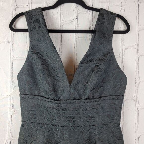 🌏 Charles Chang-Lima solid black printed sleeveless short wool silk blend dress - Picture 4 of 11